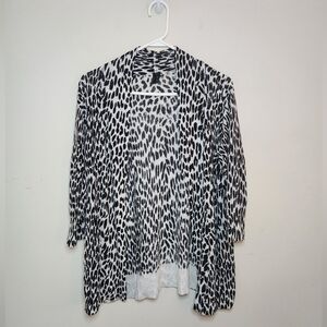 Women's Etoile Linen Blend Animal Print Cardigan Sz Small